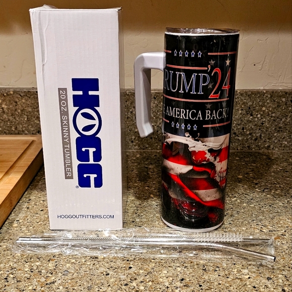 20oz tumbler stainless steel with handle - Picture 1 of 7